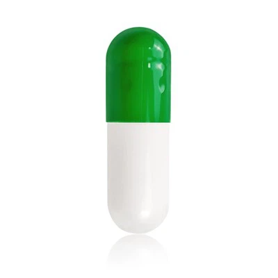 2# White Green Gelatin Capsules