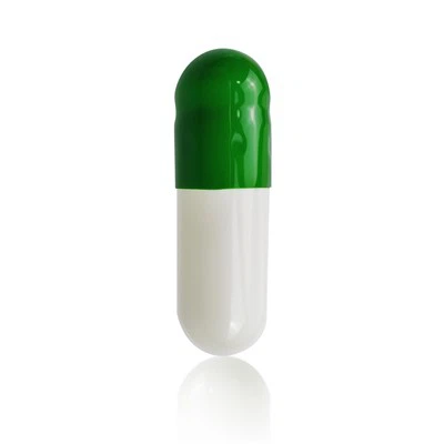 0# Green White Gelatin Capsules